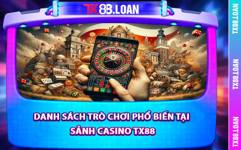 Danh sách trò chơi phổ biến tại sảnh Casino TX88